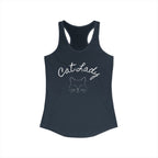 Cat Lady  In white font Women's Ideal Racerback Tank