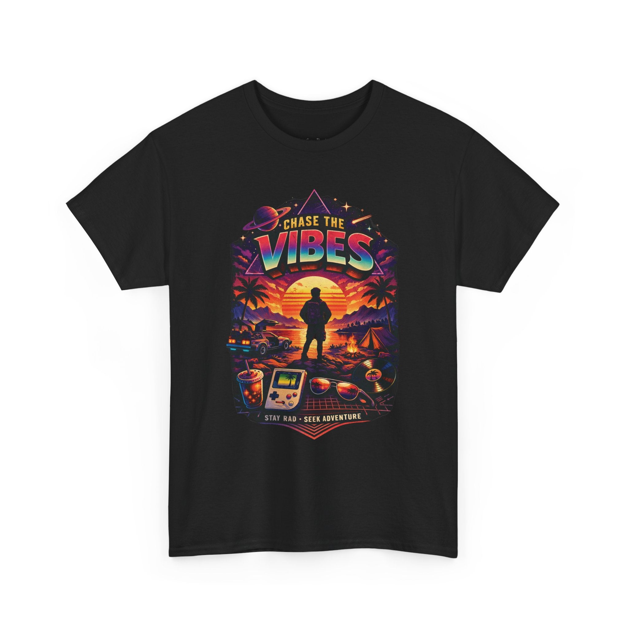 Chase the Vibes T-Shirt – Retro Sunset Surf Adventure Graphic Tee