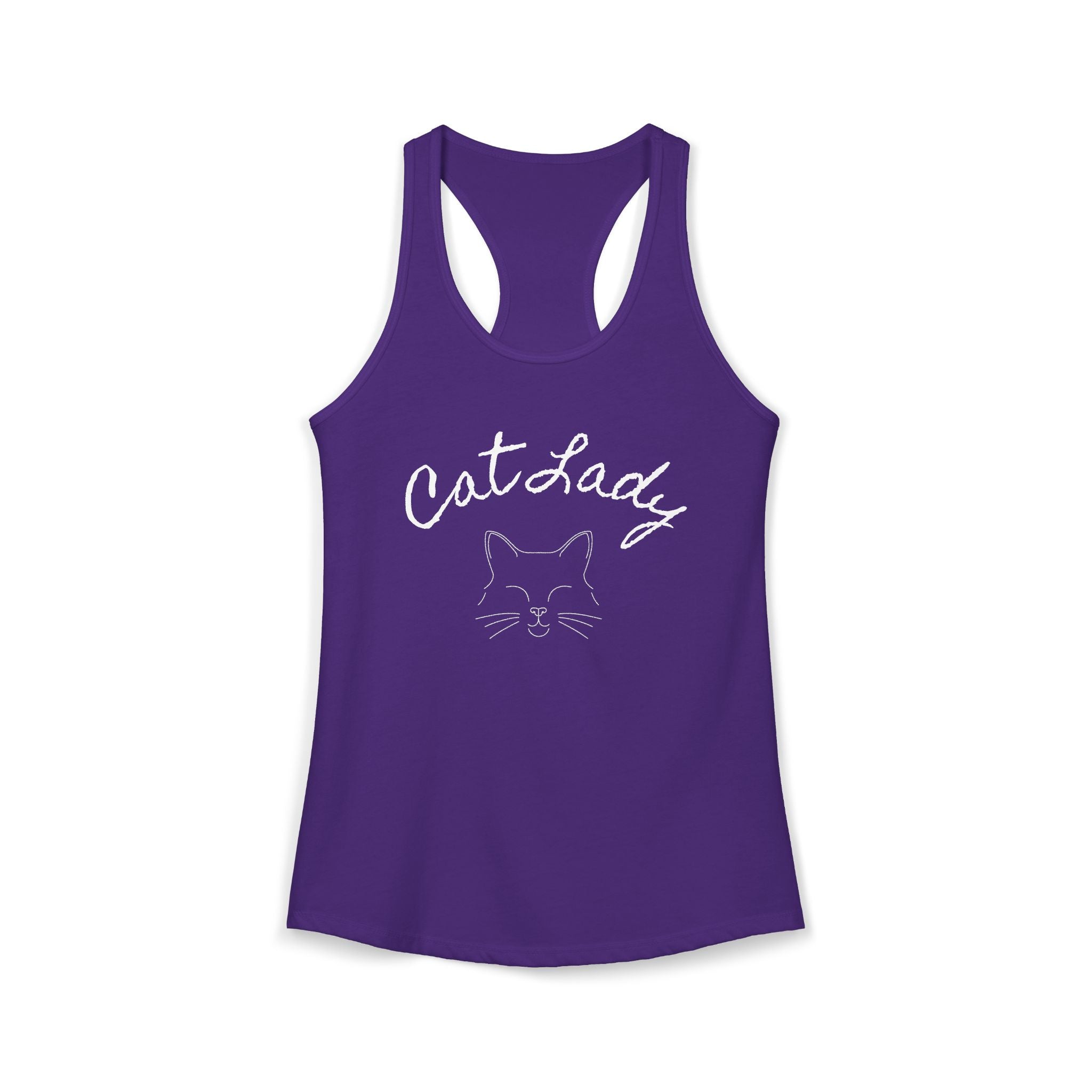Cat Lady  In white font Women's Ideal Racerback Tank