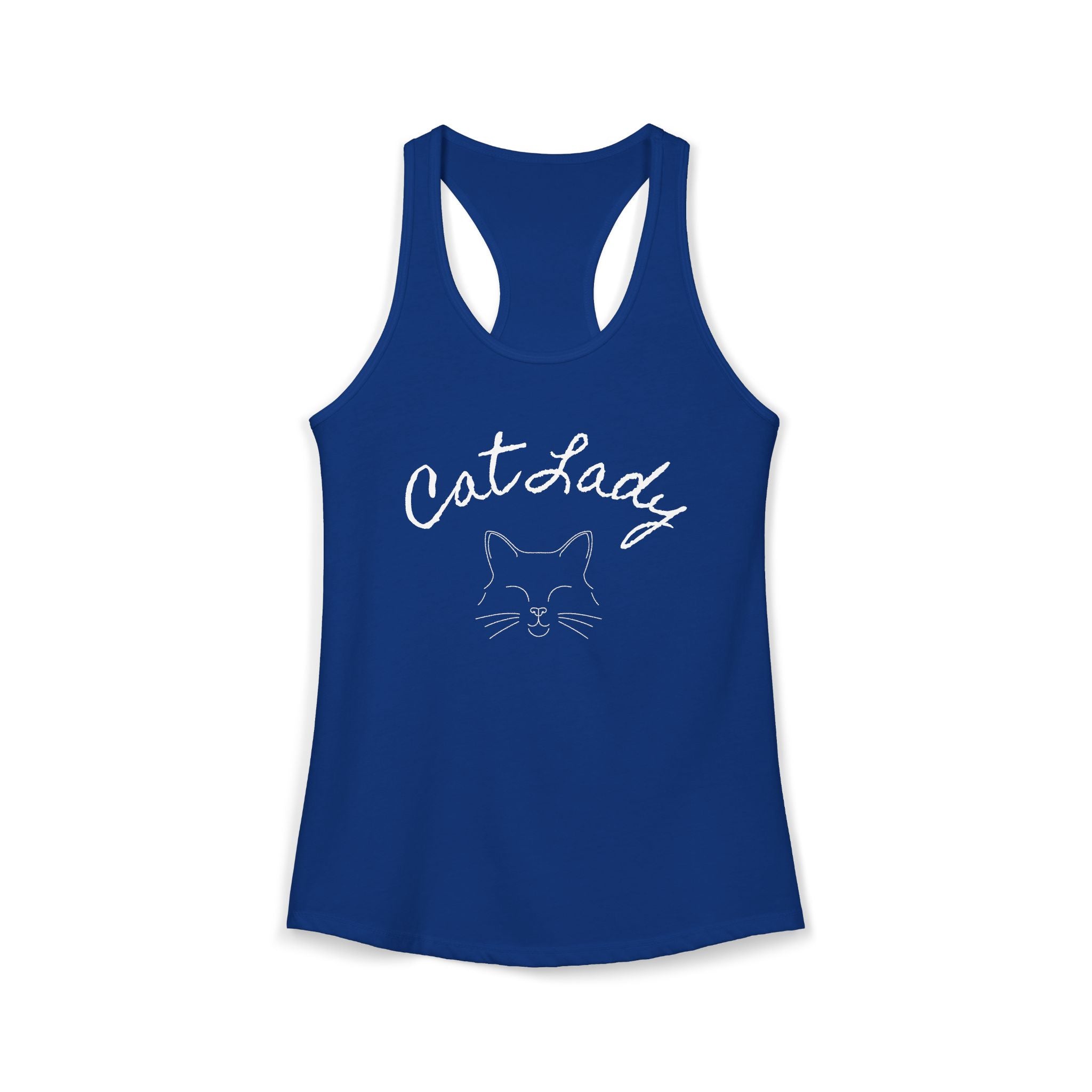 Cat Lady  In white font Women's Ideal Racerback Tank