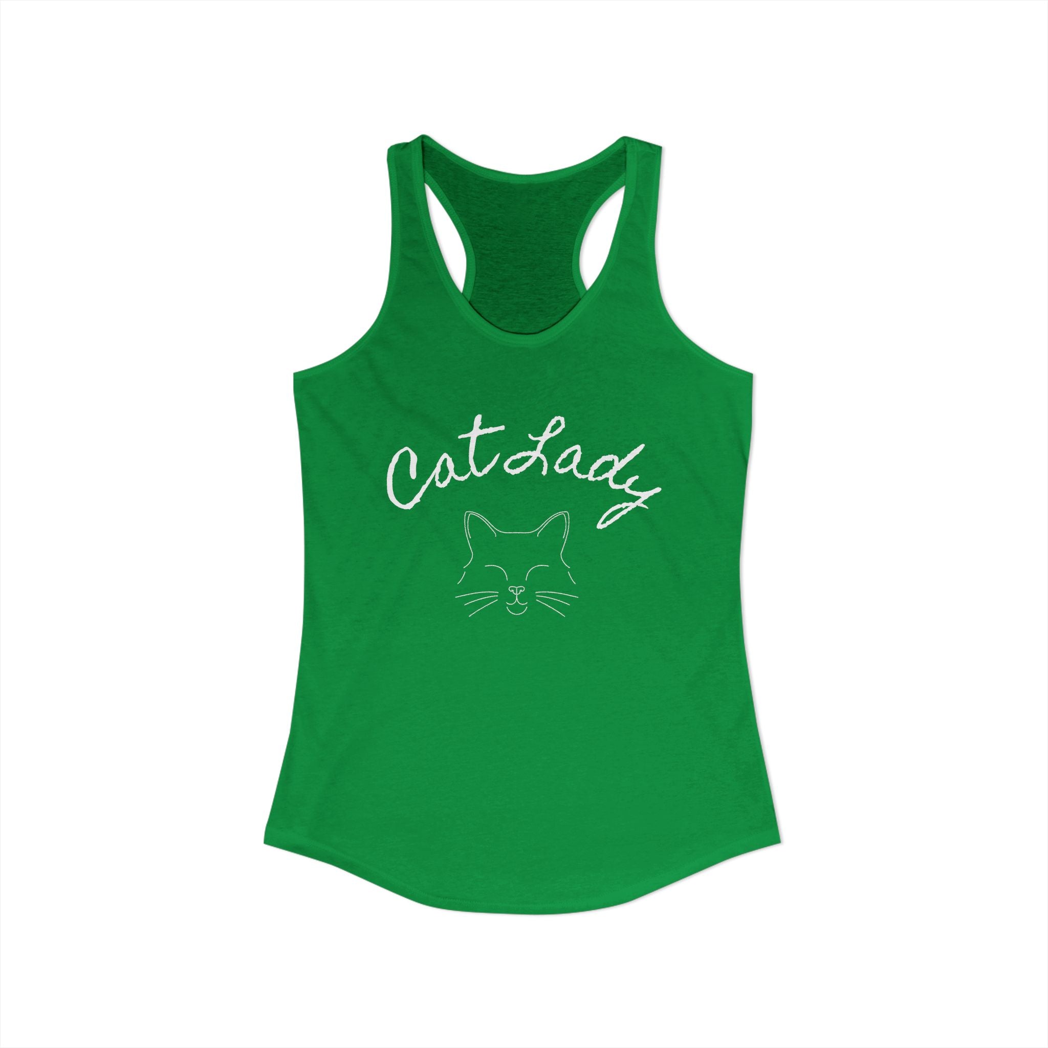 Cat Lady  In white font Women's Ideal Racerback Tank