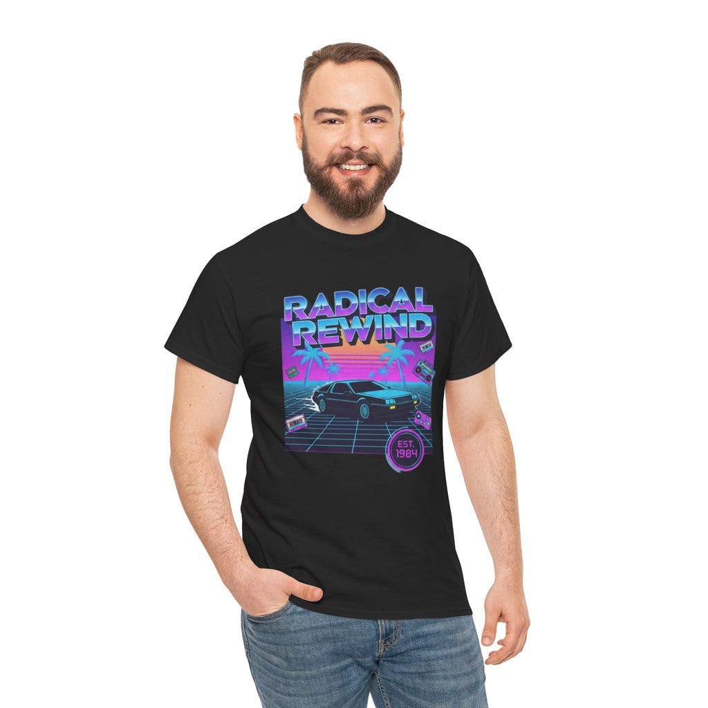 Radical Rewind Retro Sunset Tee — 80s Vaporwave Car Graphic Shirt
