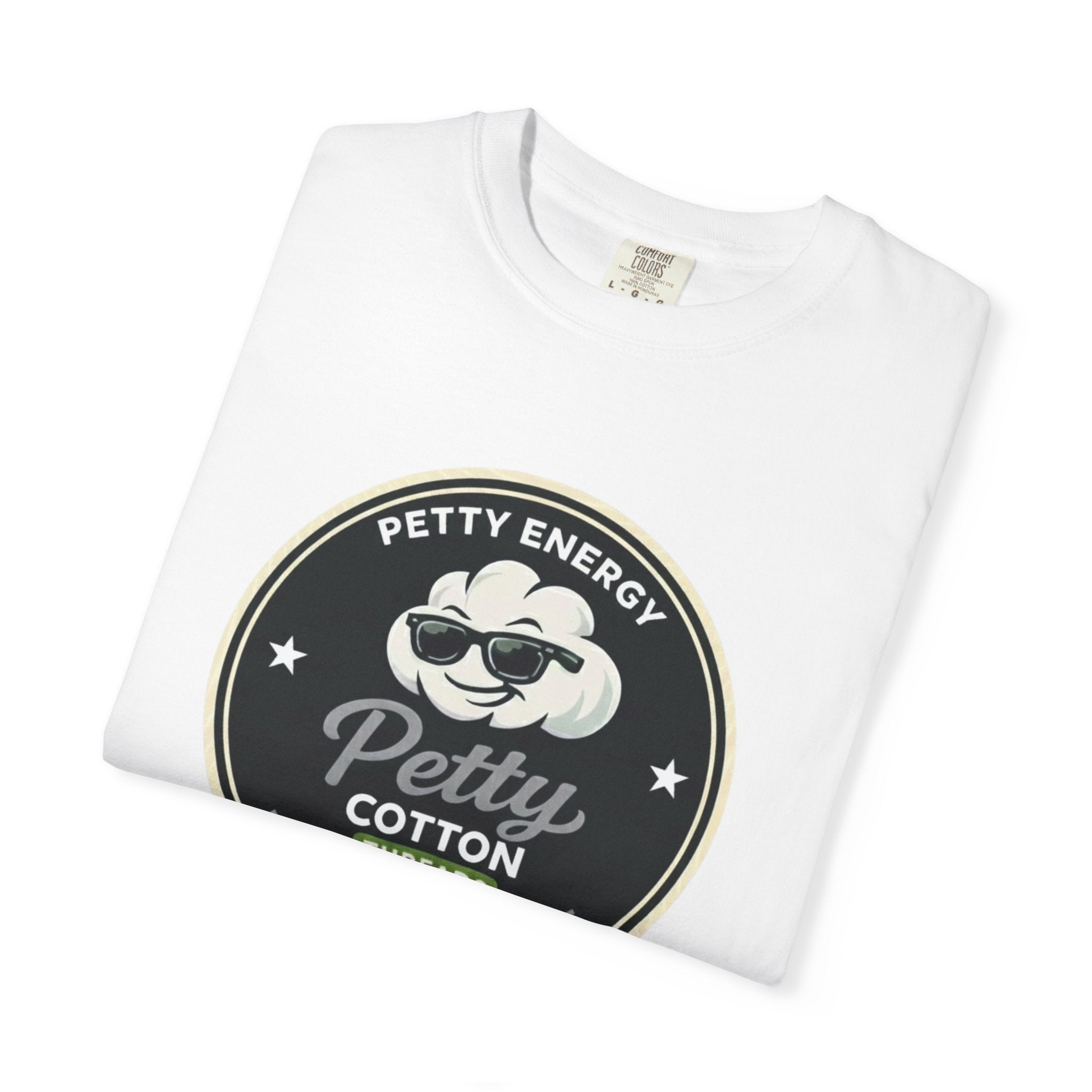 Petty Energy Graphic Front logo -T-Shirt — "Petty Cotton" Retro Badge Tee