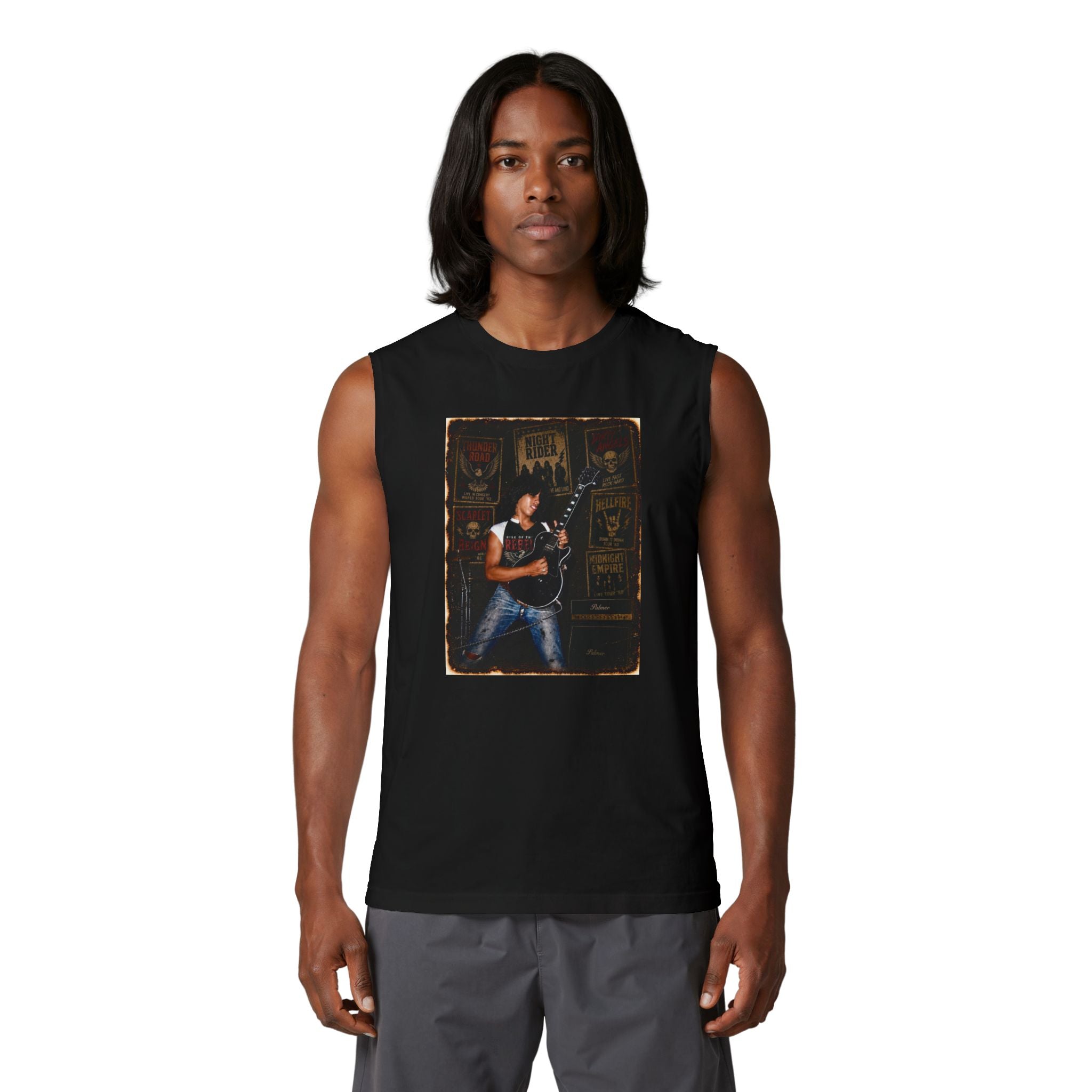 Rock Guitarist Muscle Tank — Vintage Band Tee