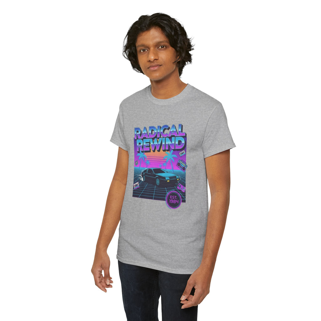 Radical Rewind Retro Sunset Tee — 80s Vaporwave Car Graphic Shirt