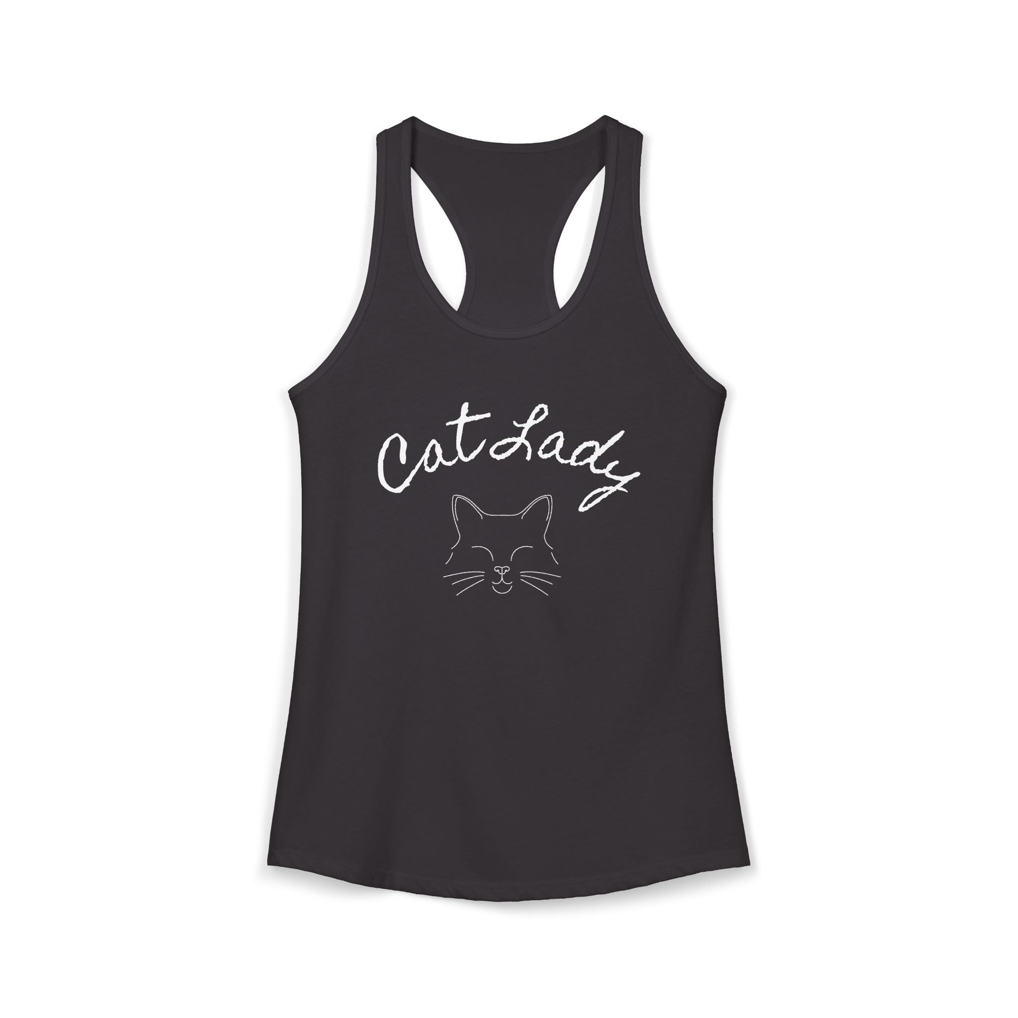Cat Lady  In white font Women's Ideal Racerback Tank