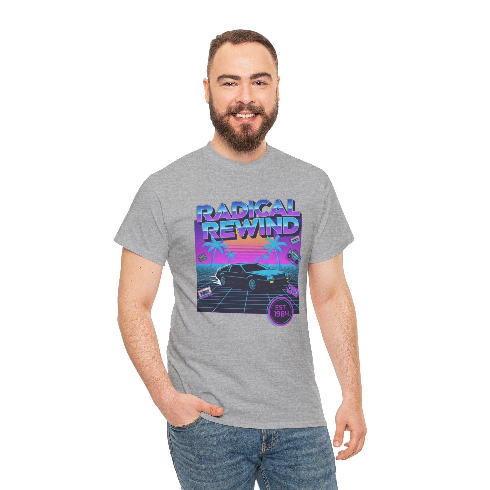 Radical Rewind Retro Sunset Tee — 80s Vaporwave Car Graphic Shirt