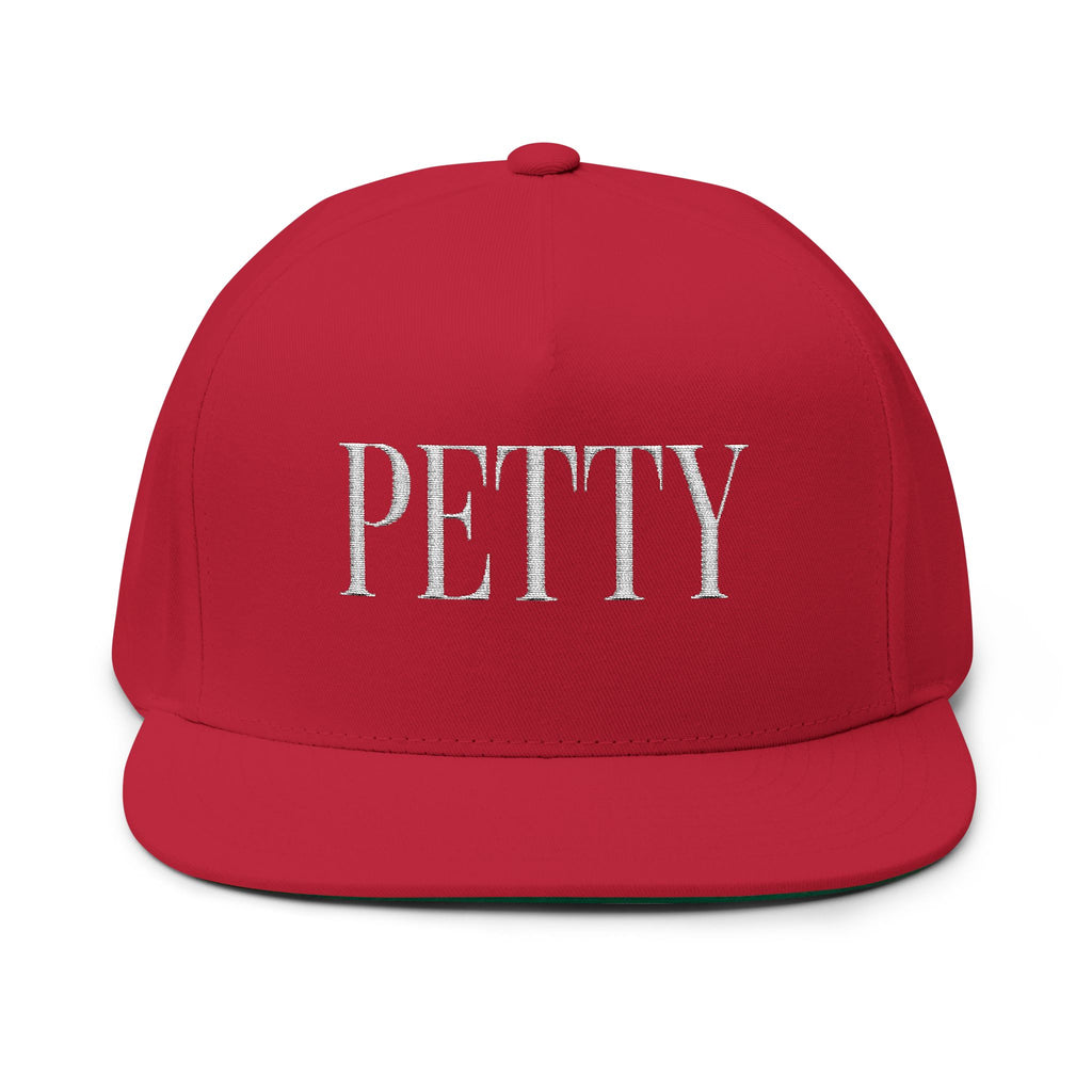 Petty Embroidered Flat Bill Cap — Bold Snapback Hat