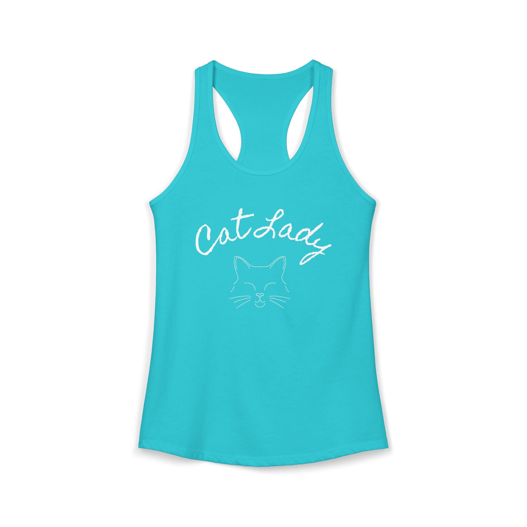 Cat Lady  In white font Women's Ideal Racerback Tank