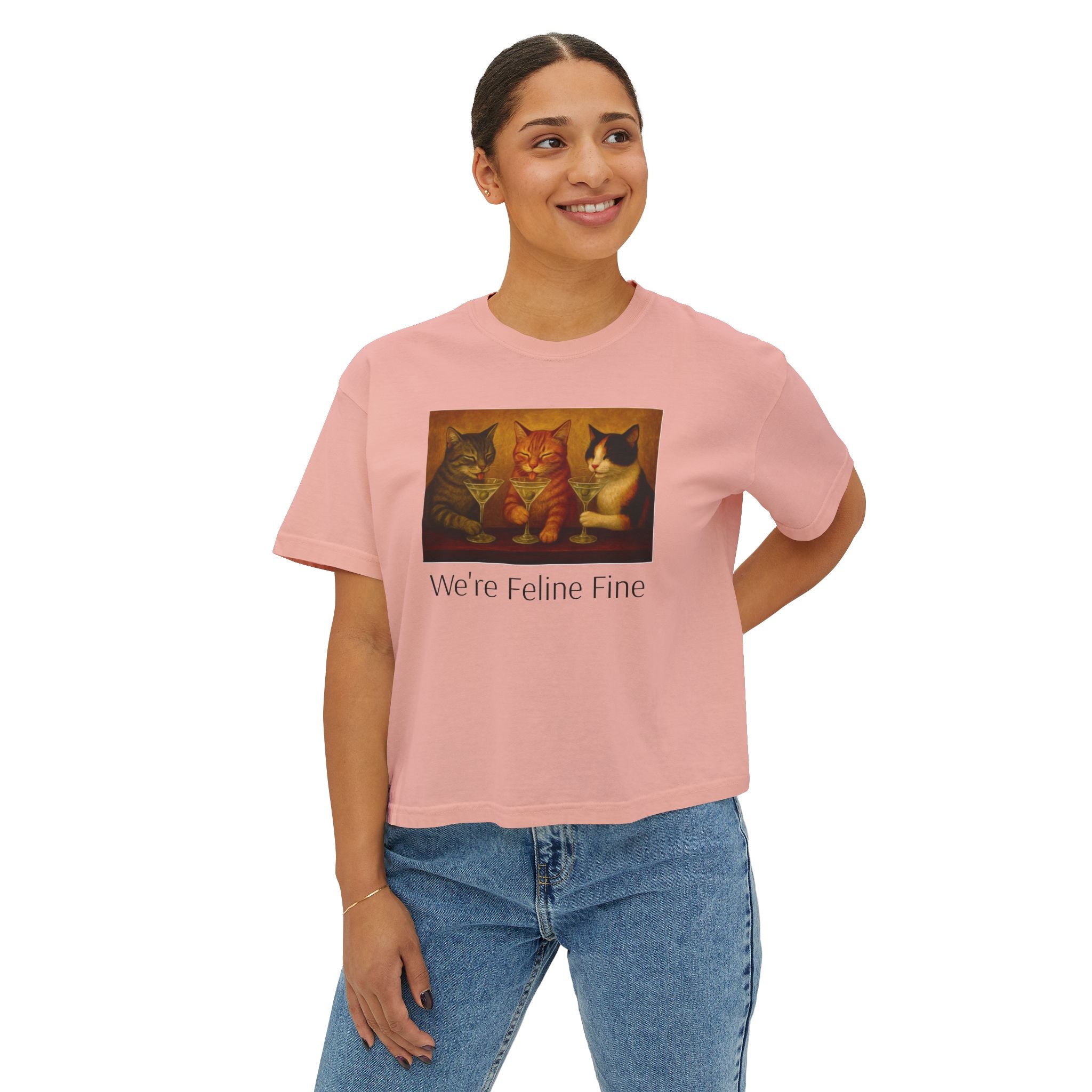 We’re Feline Fine Women's Boxy Tee