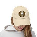 Petty Cotton Distressed Cap — Leopard Patch Dad Hat
