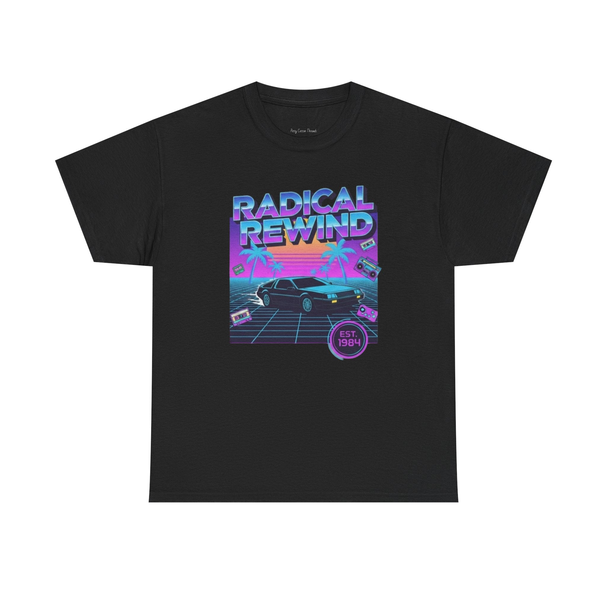 Radical Rewind Retro Sunset Tee — 80s Vaporwave Car Graphic Shirt