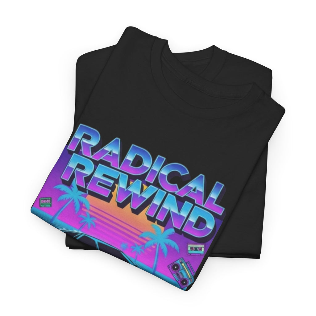 Radical Rewind Retro Sunset Tee — 80s Vaporwave Car Graphic Shirt