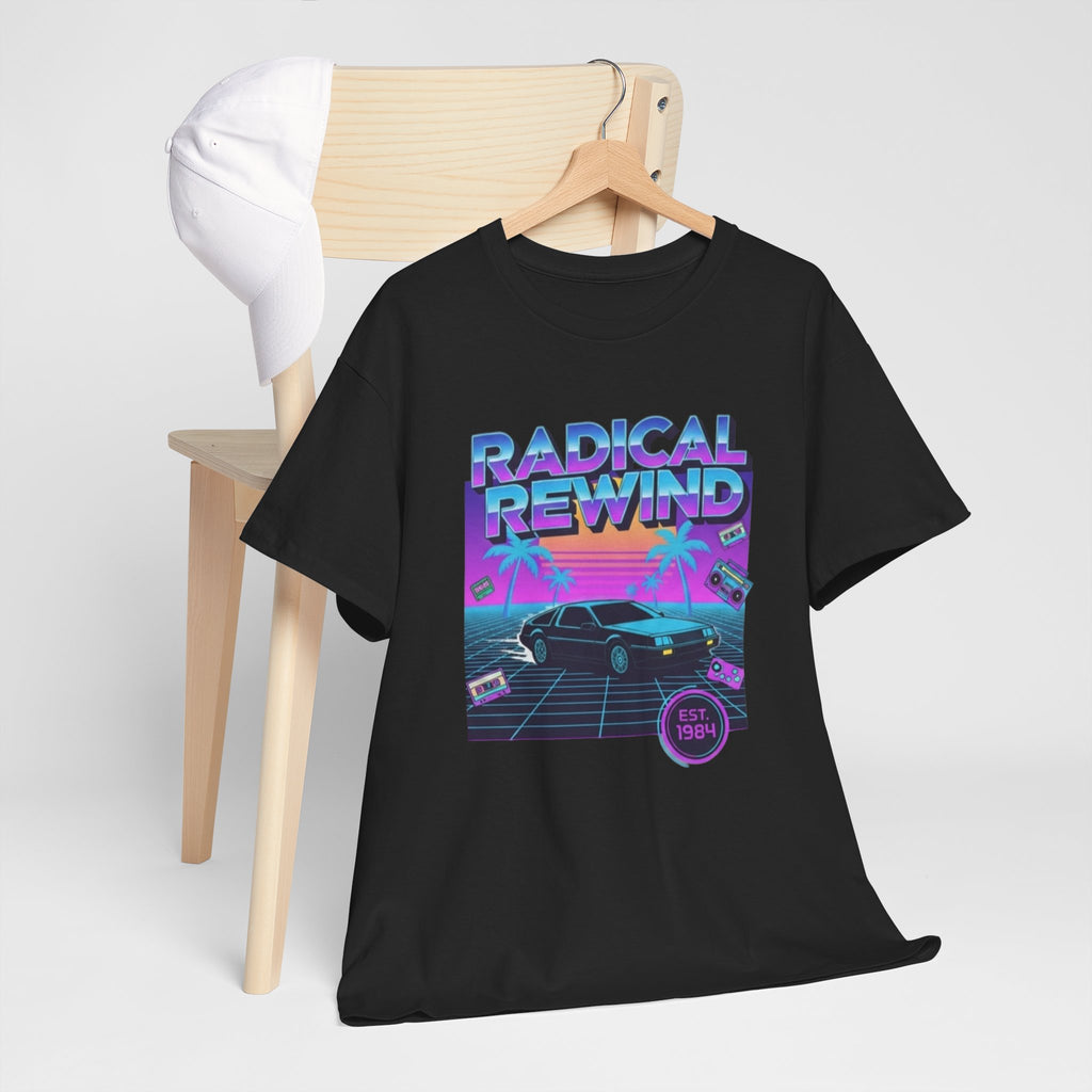 Radical Rewind Retro Sunset Tee — 80s Vaporwave Car Graphic Shirt