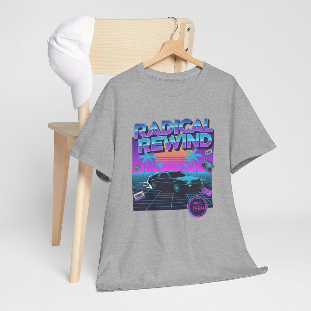 Radical Rewind Retro Sunset Tee — 80s Vaporwave Car Graphic Shirt