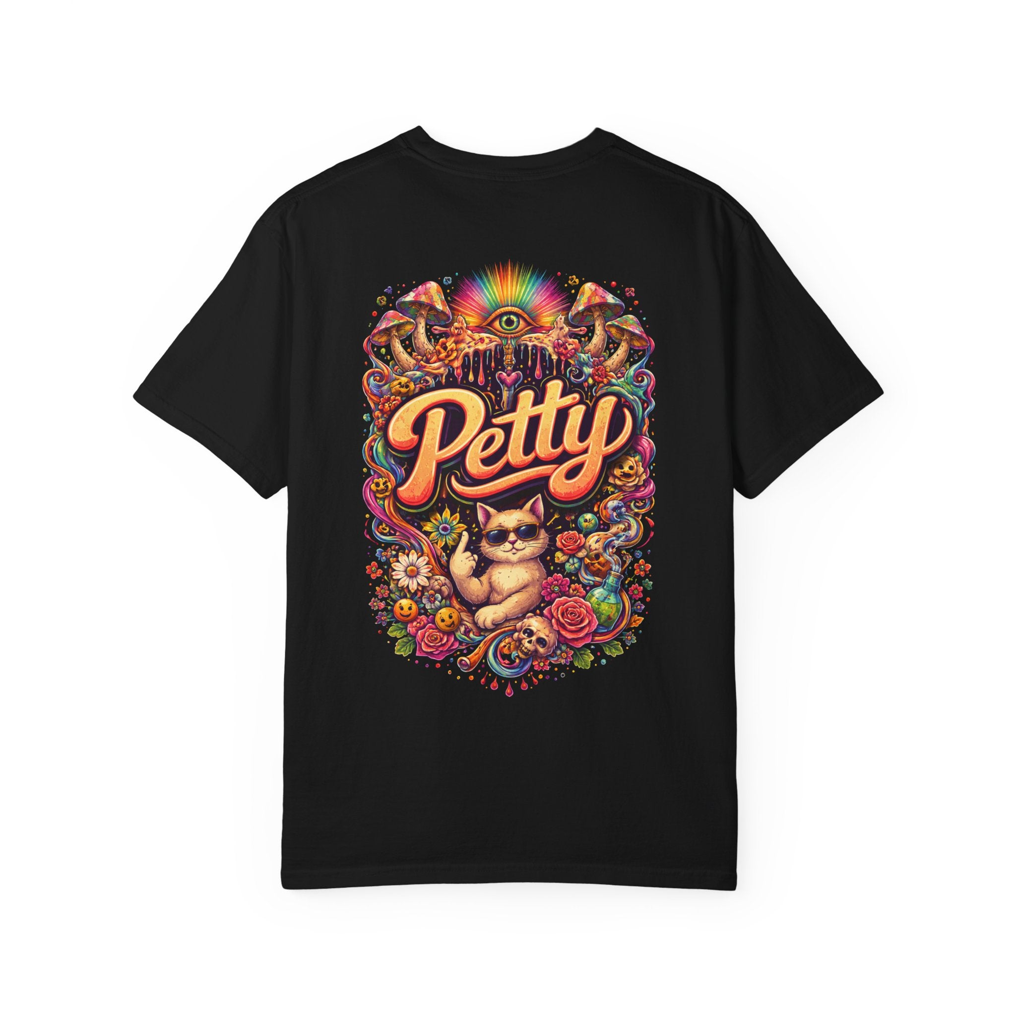 Petty Cat Vintage Tee — Retro Colorful Cat Graphic T-Shirt