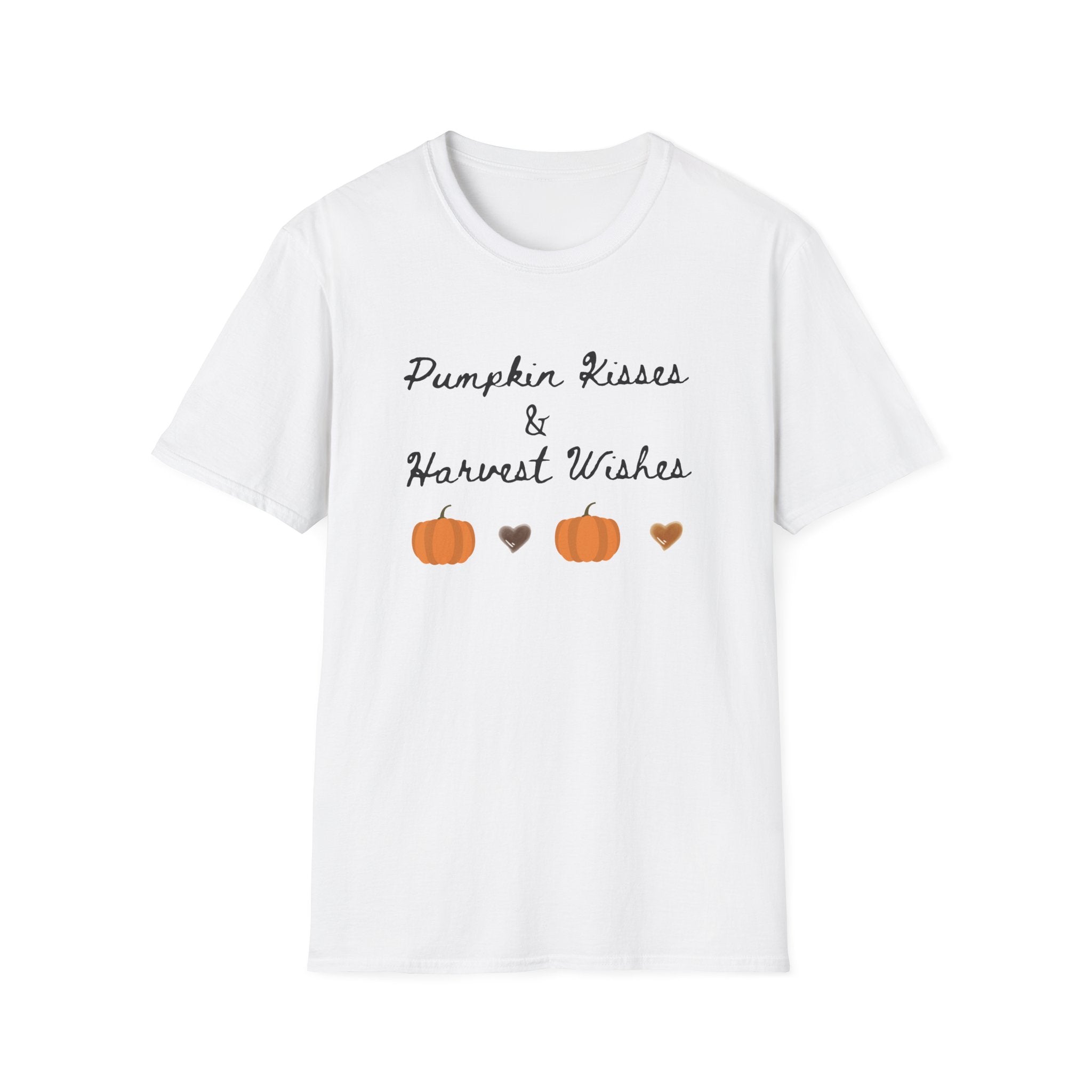 Pumpkin Kisses & Harvest Wishes T-Shirt — Fall Pumpkin Tees