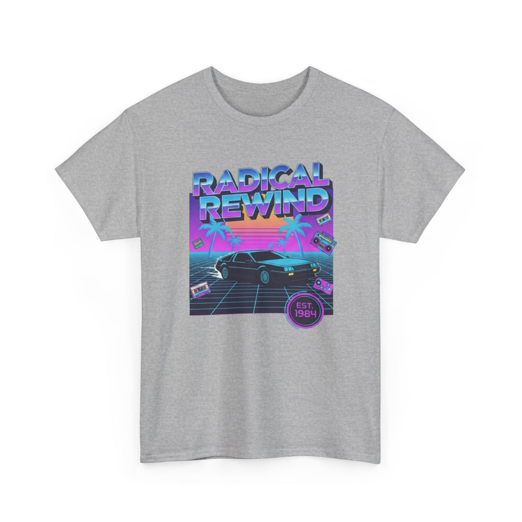 Radical Rewind Retro Sunset Tee — 80s Vaporwave Car Graphic Shirt