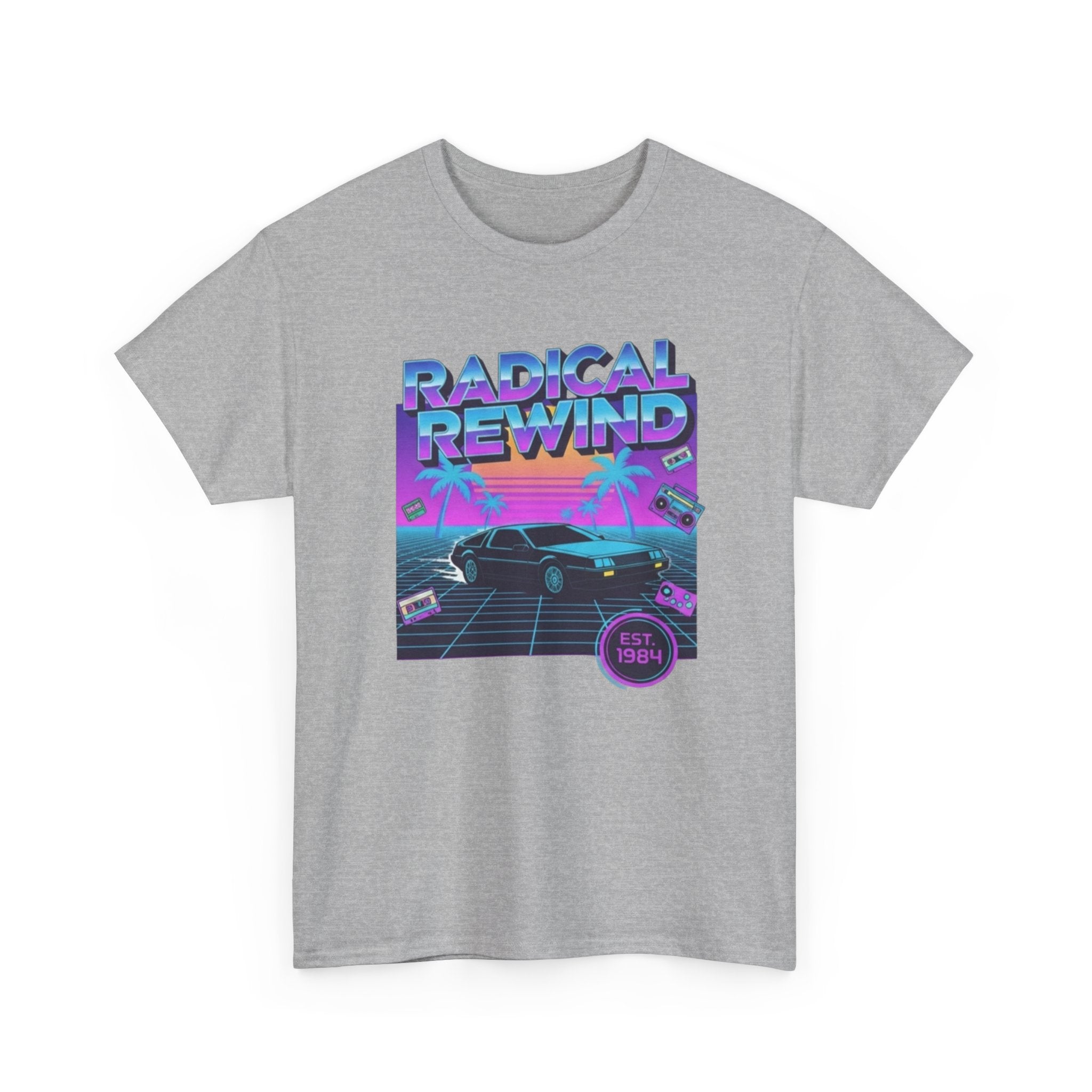 Radical Rewind Retro Sunset Tee — 80s Vaporwave Car Graphic Shirt
