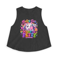 Feeling Cute Might Be Petty Crop Top — Cute Cat Bubblegum Graphic Tank