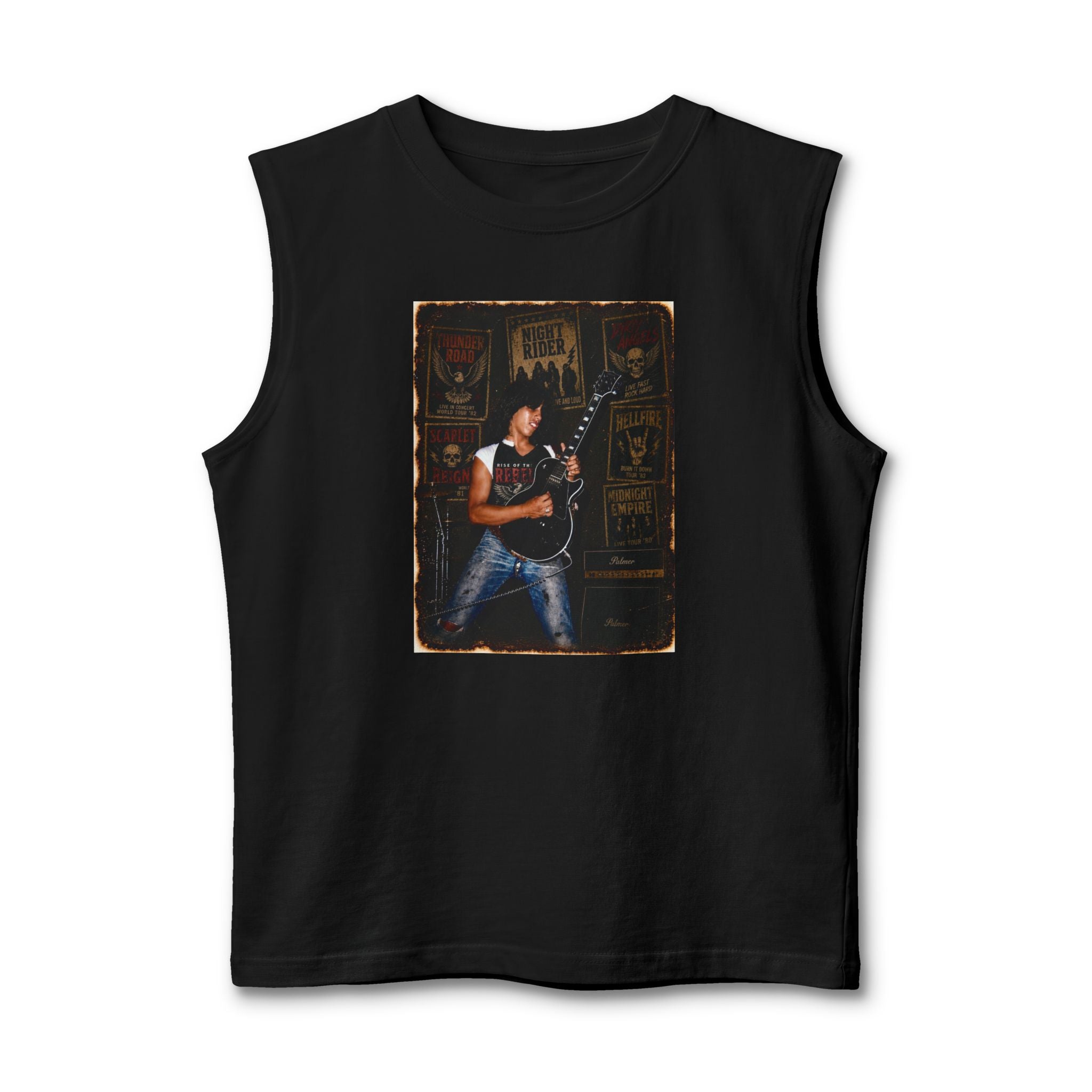 Rock Guitarist Muscle Tank — Vintage Band Tee