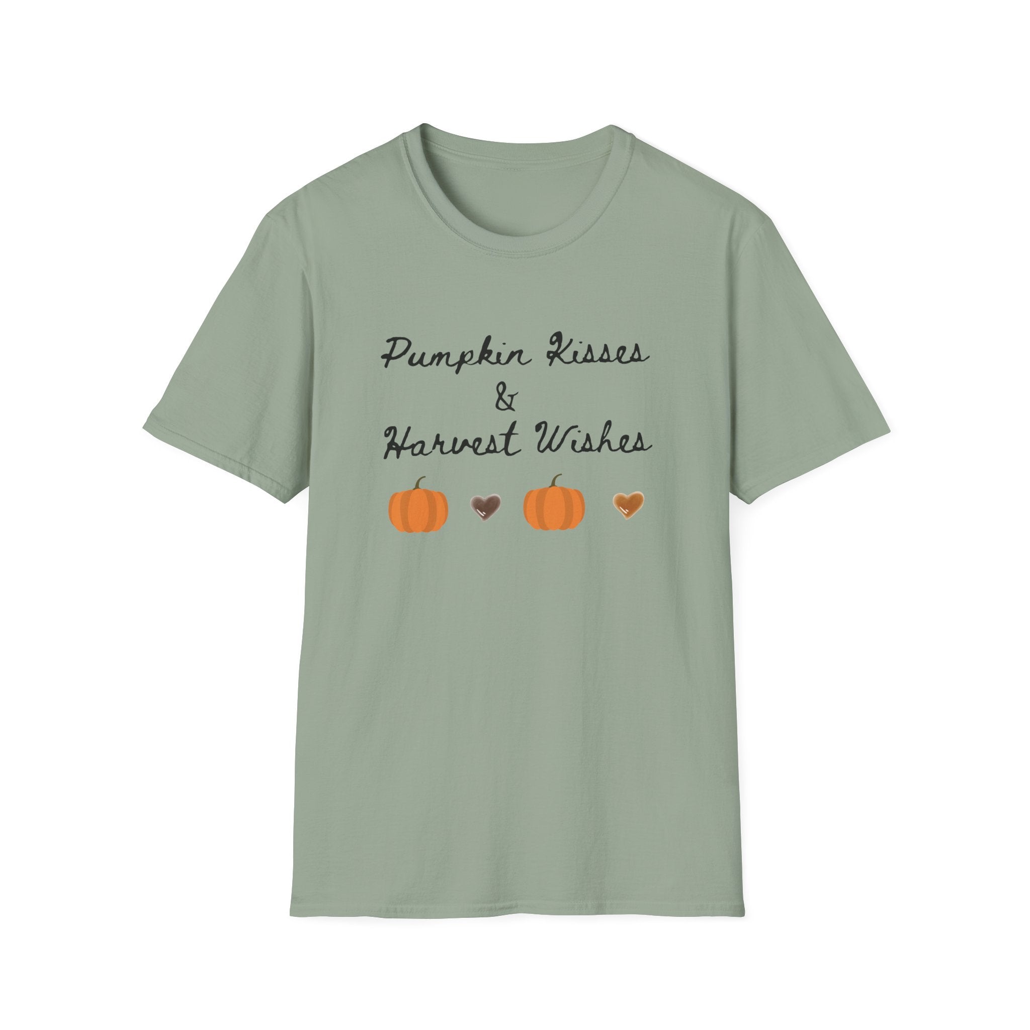 Pumpkin Kisses & Harvest Wishes T-Shirt — Fall Pumpkin Tees