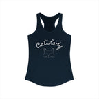 Cat Lady  In white font Women's Ideal Racerback Tank