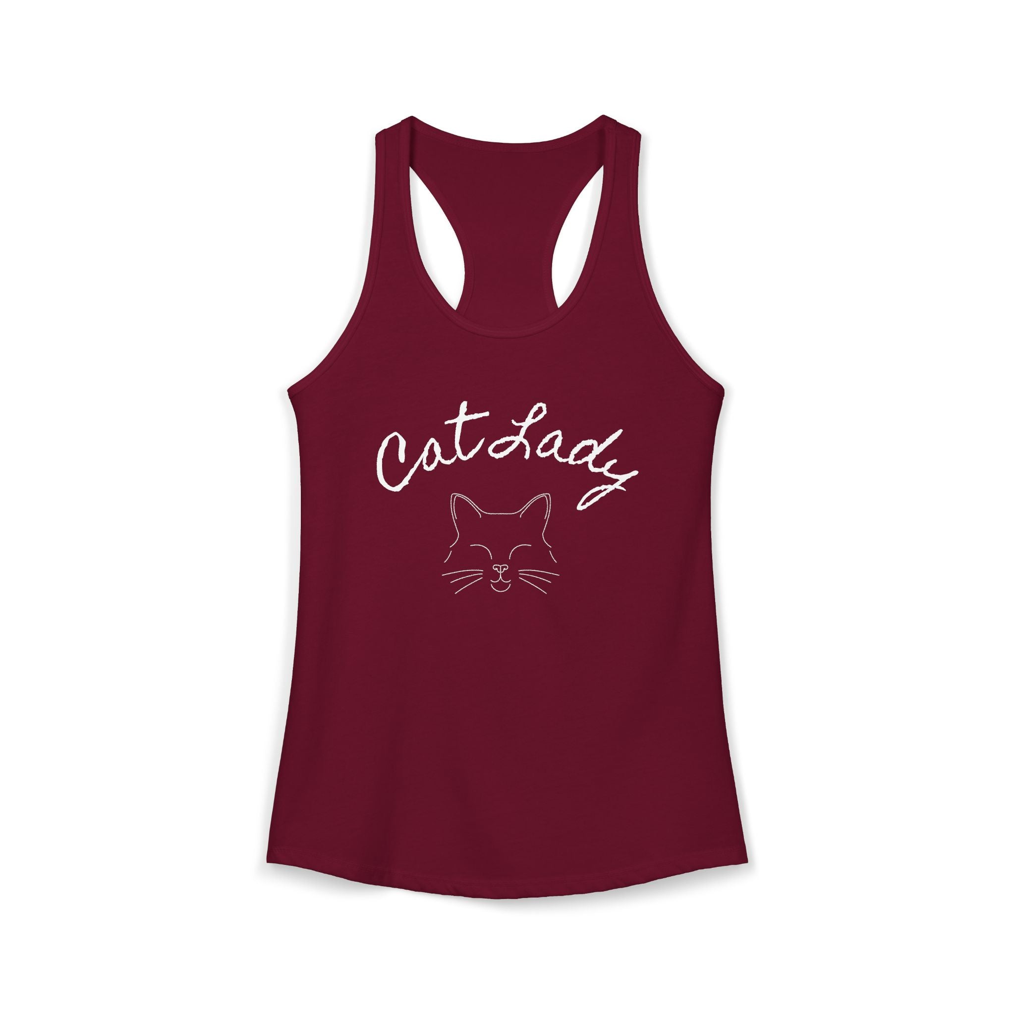 Cat Lady  In white font Women's Ideal Racerback Tank