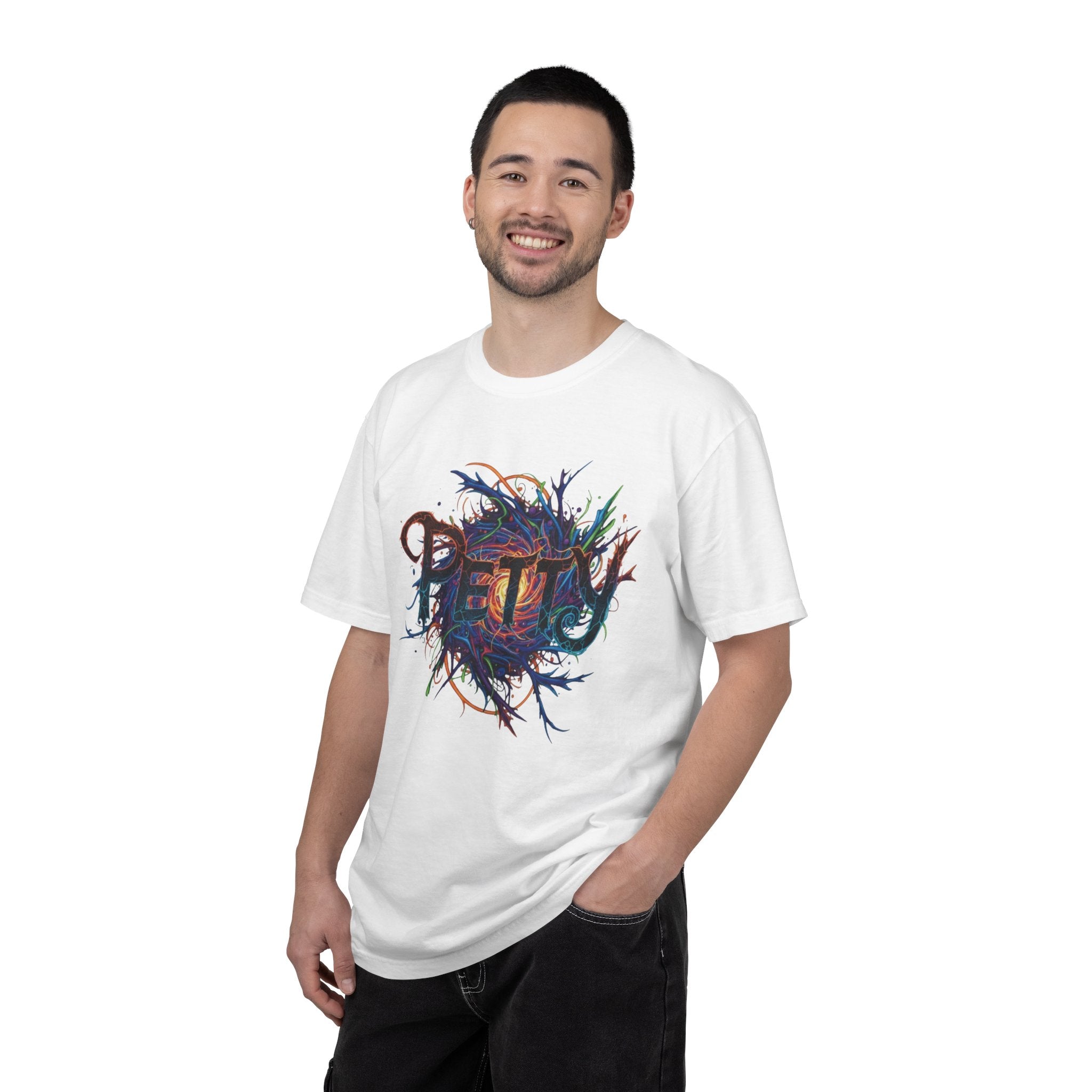 Petty Colorful Typographic T-Shirt — Artistic 'Petty' Graphic Tee