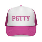 Petty Trucker Hat — Pink "PETTY" Mesh Cap for Sassy Casual Style