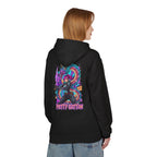 Hoodie - 'Petty Cotton' Neon Cyberpunk Dragon Graphic Hoodie (back logo)