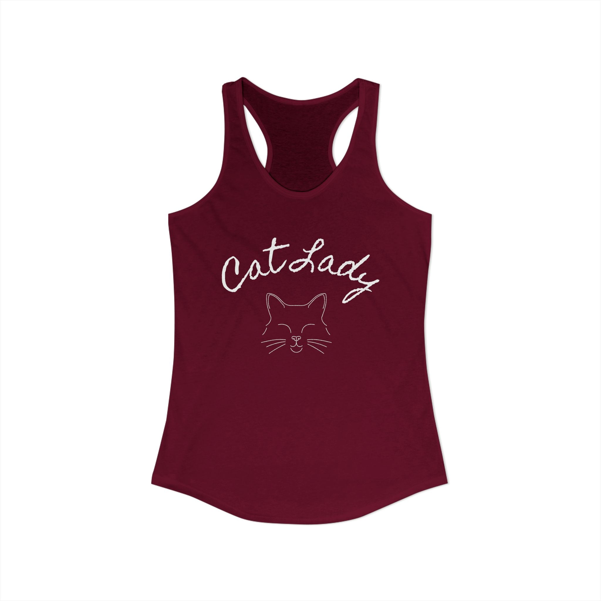 Cat Lady  In white font Women's Ideal Racerback Tank