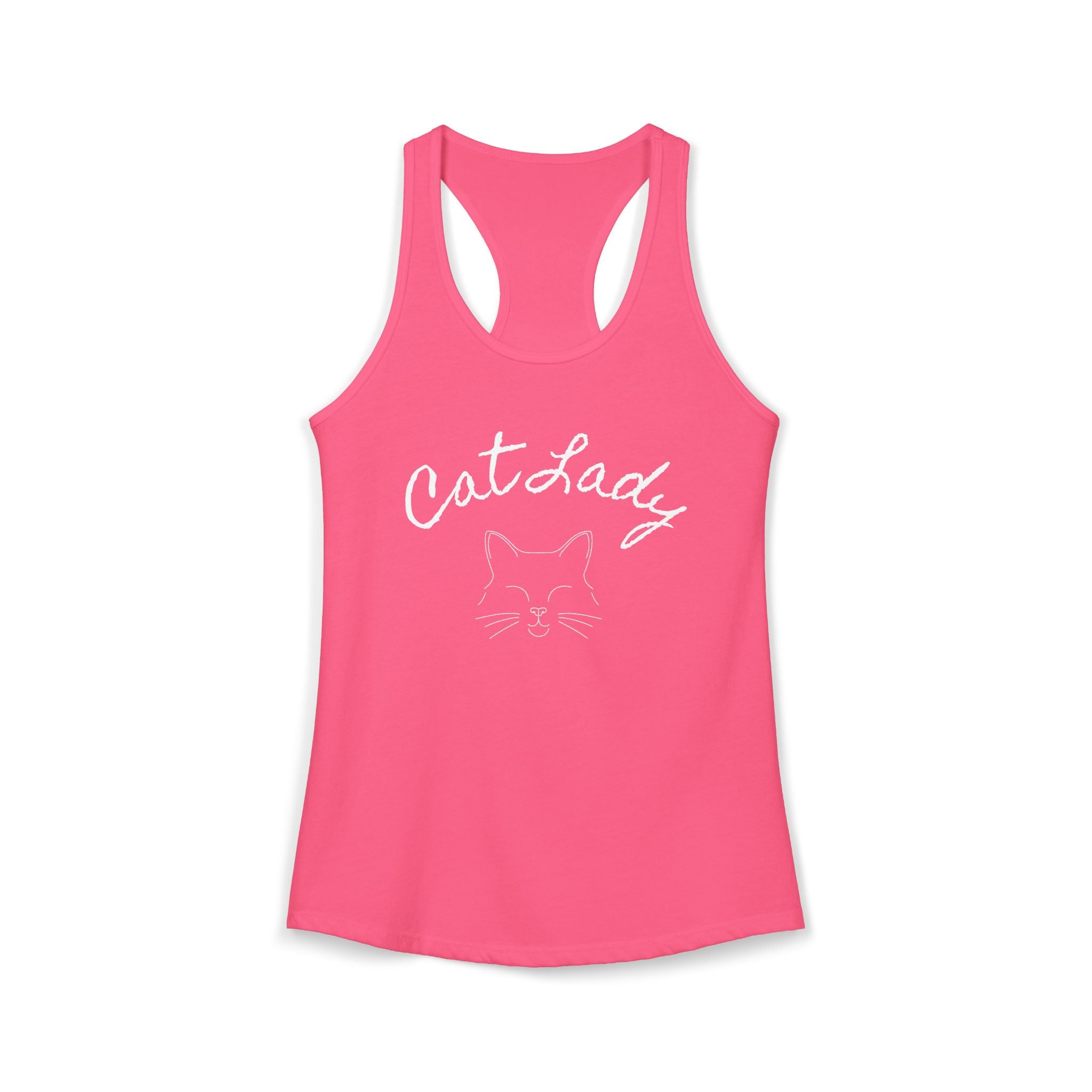 Cat Lady  In white font Women's Ideal Racerback Tank