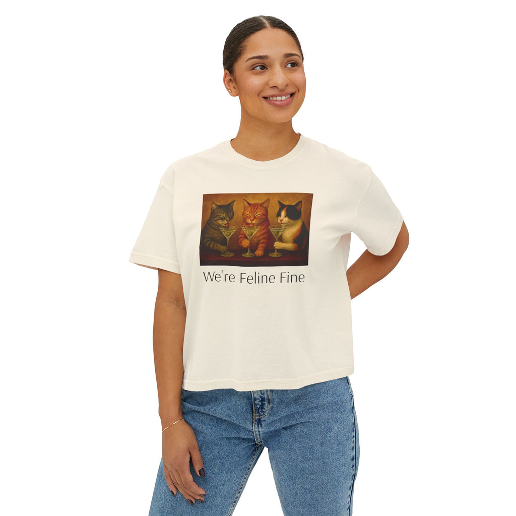 We’re Feline Fine Women's Boxy Tee