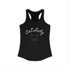 Cat Lady  In white font Women's Ideal Racerback Tank