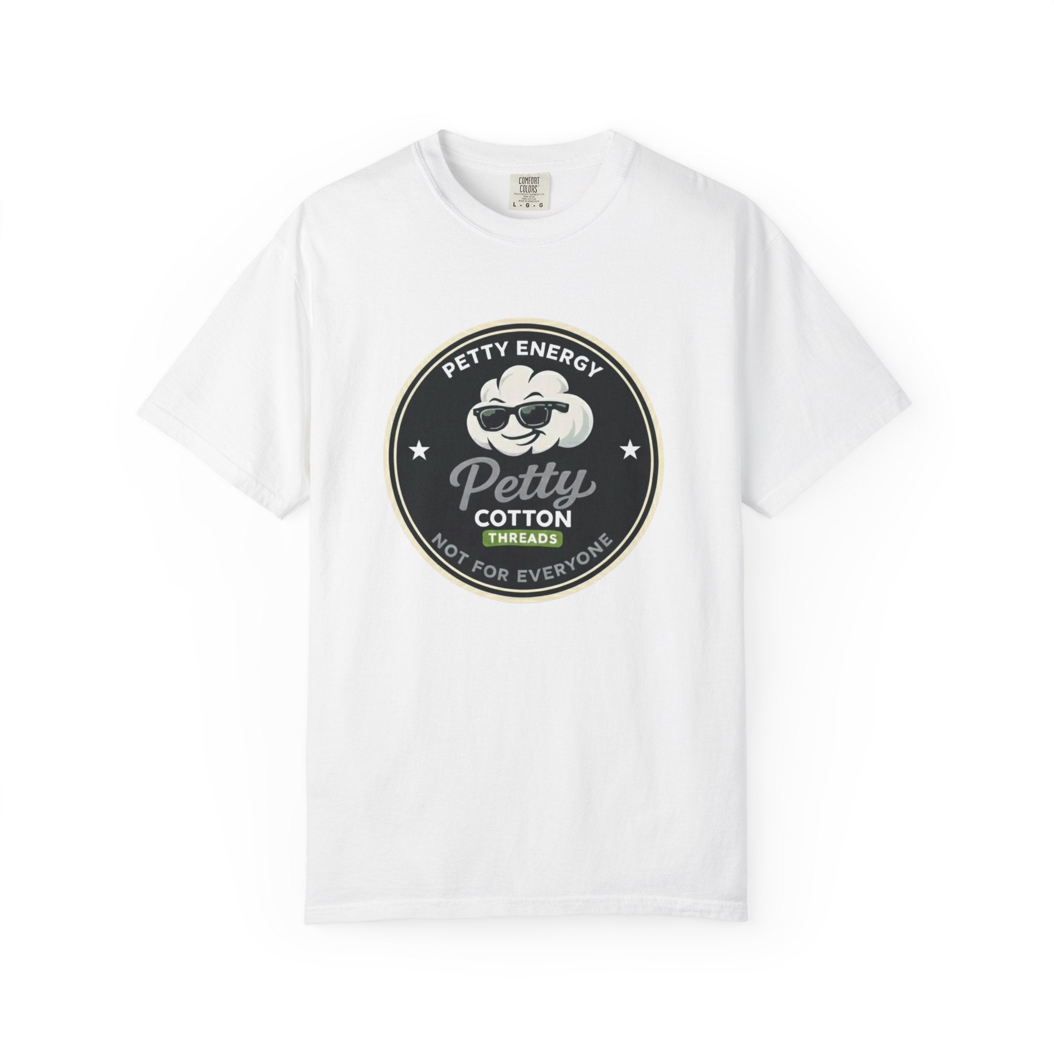 Petty Energy Graphic Front logo -T-Shirt — "Petty Cotton" Retro Badge Tee