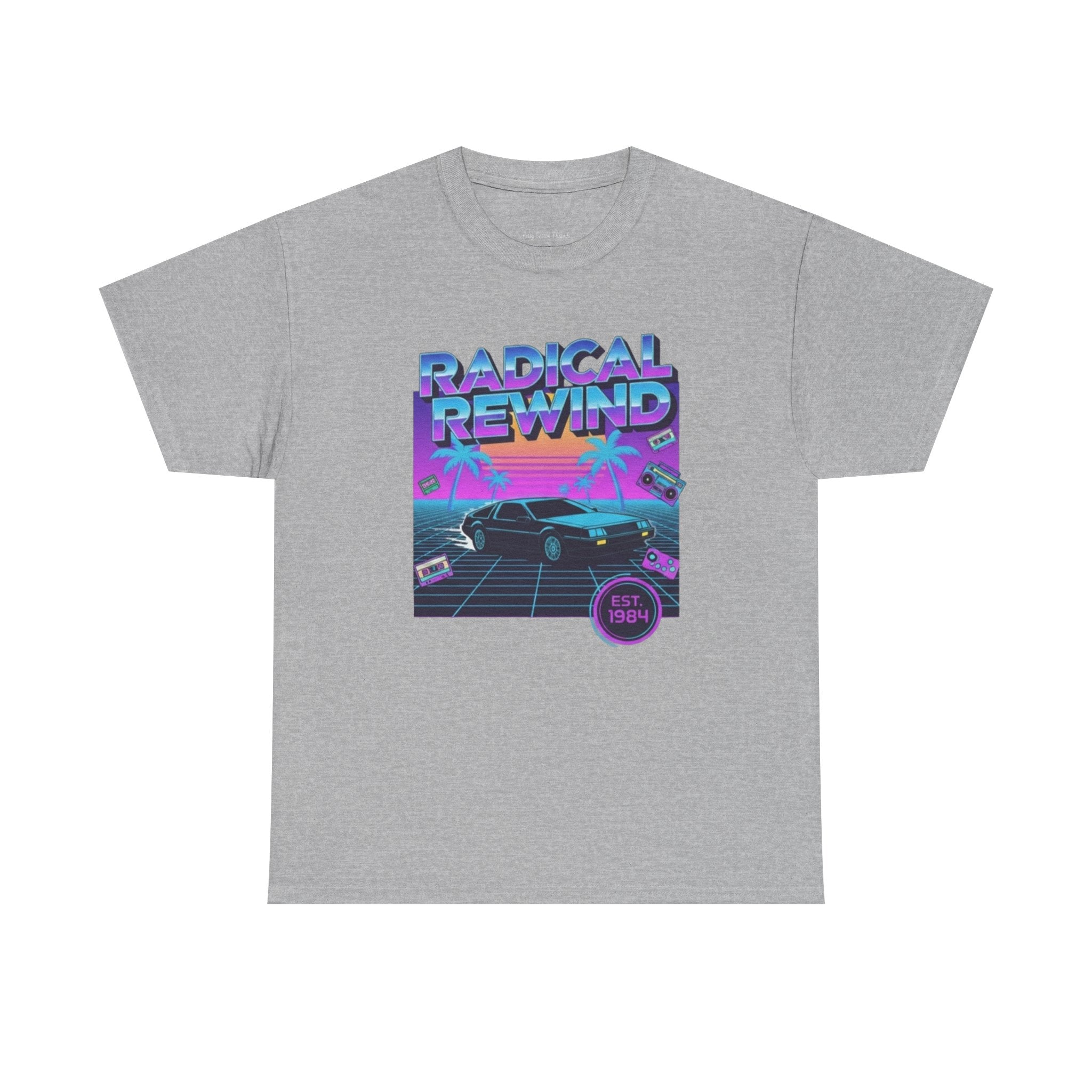 Radical Rewind Retro Sunset Tee — 80s Vaporwave Car Graphic Shirt