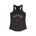 Cat Lady  In white font Women's Ideal Racerback Tank