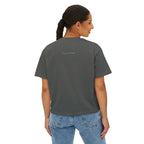 Womens Boxy Tee — Cat Ghost Mask Horror Graphic Tee