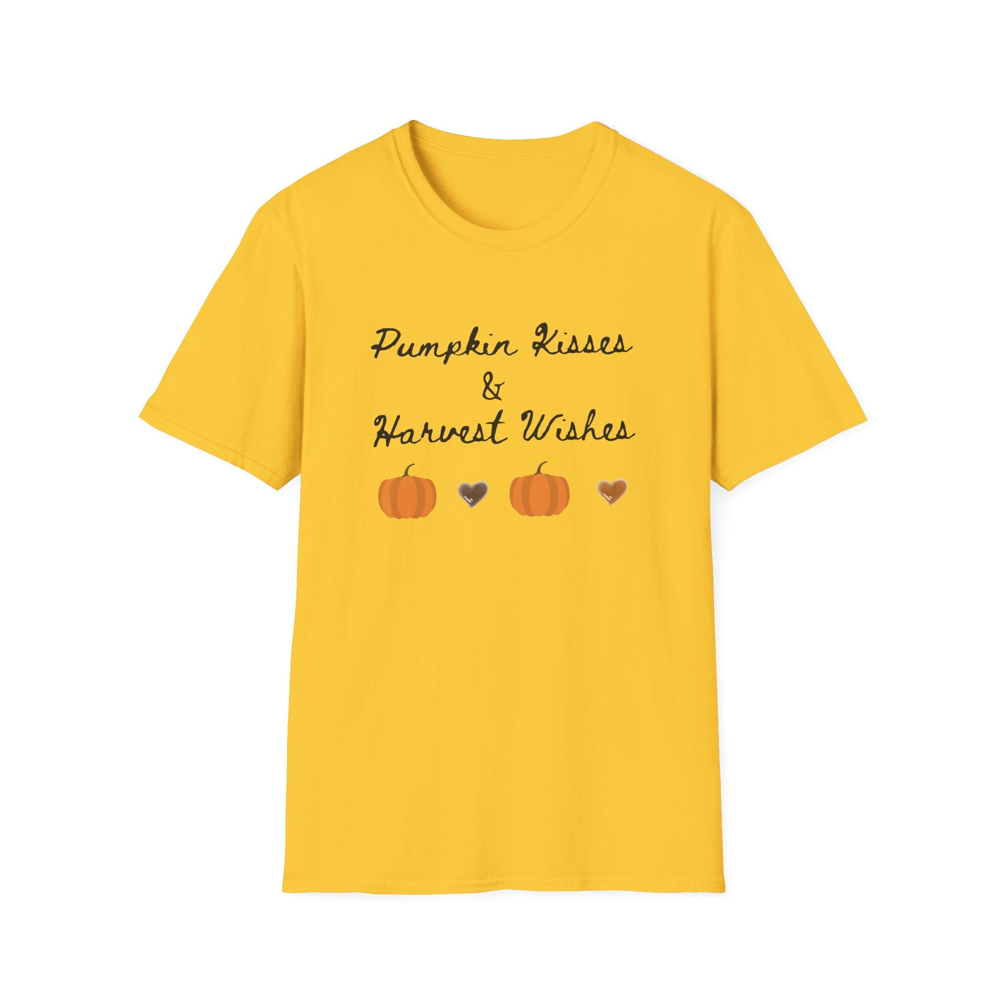 Pumpkin Kisses & Harvest Wishes T-Shirt — Fall Pumpkin Tees