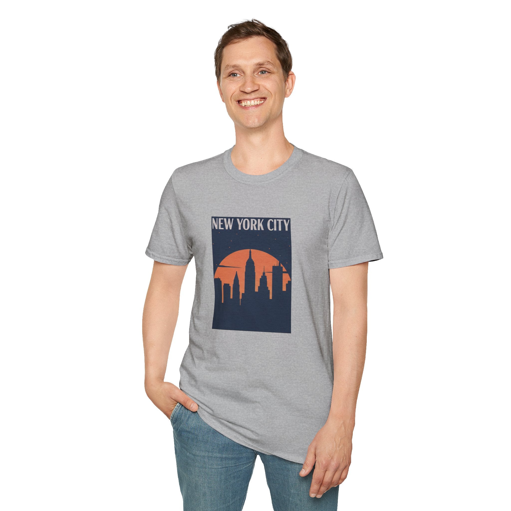 New York City Skyline T-Shirt — Retro Sunset NYC Graphic Tee