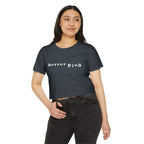 Horror Diva in White Font Gothic Festival Crop Top
