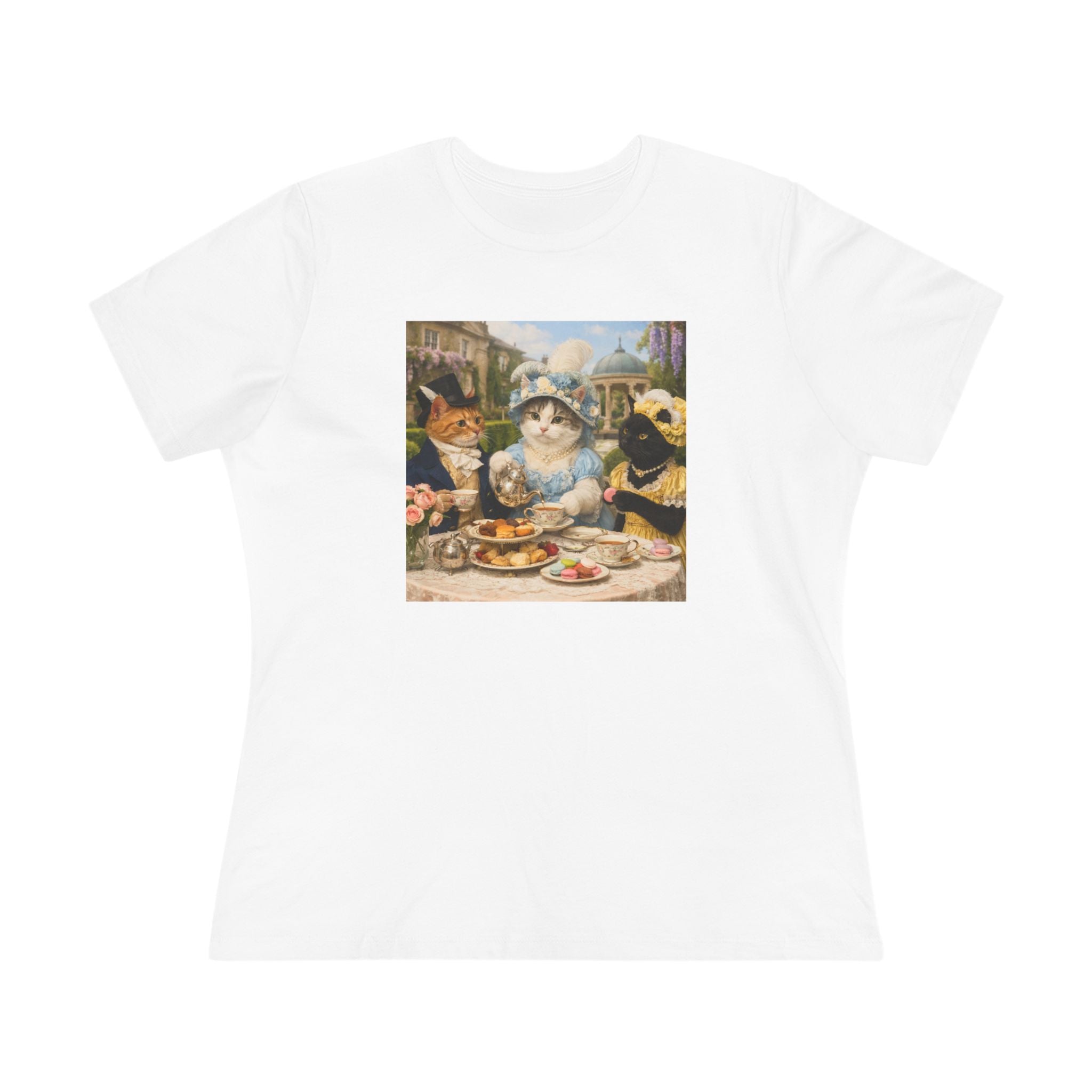 Vintage Cat Tea Party Women's Tee