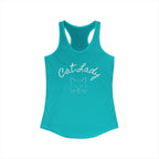Cat Lady  In white font Women's Ideal Racerback Tank