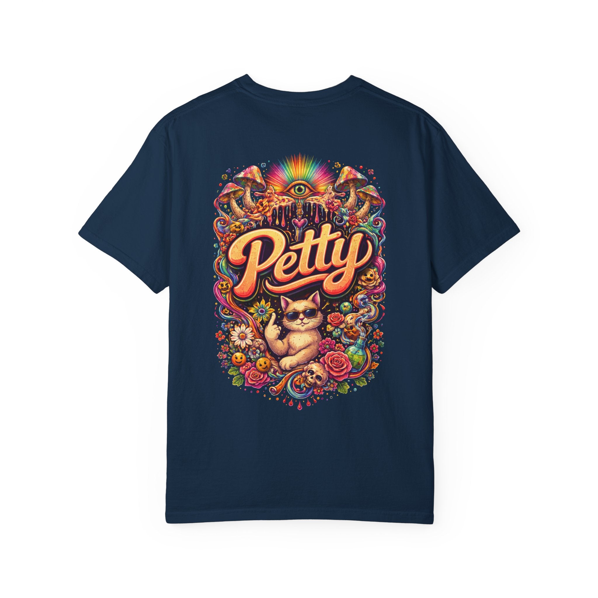 Petty Cat Vintage Tee — Retro Colorful Cat Graphic T-Shirt