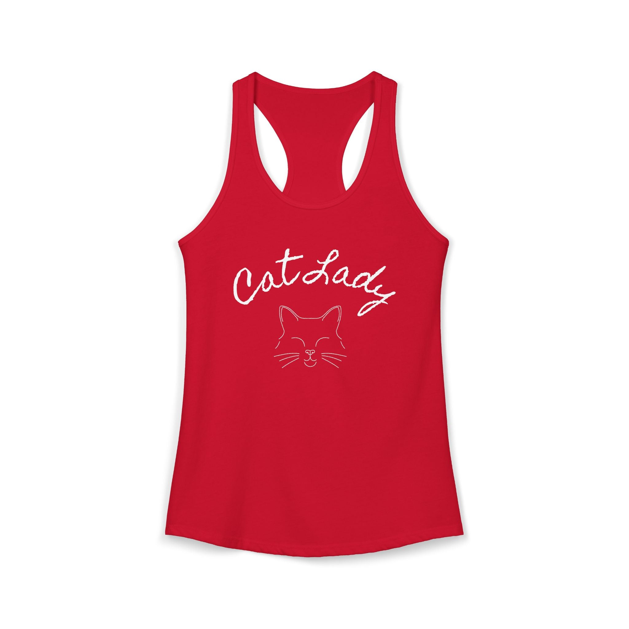Cat Lady  In white font Women's Ideal Racerback Tank