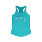 Cat Lady  In white font Women's Ideal Racerback Tank