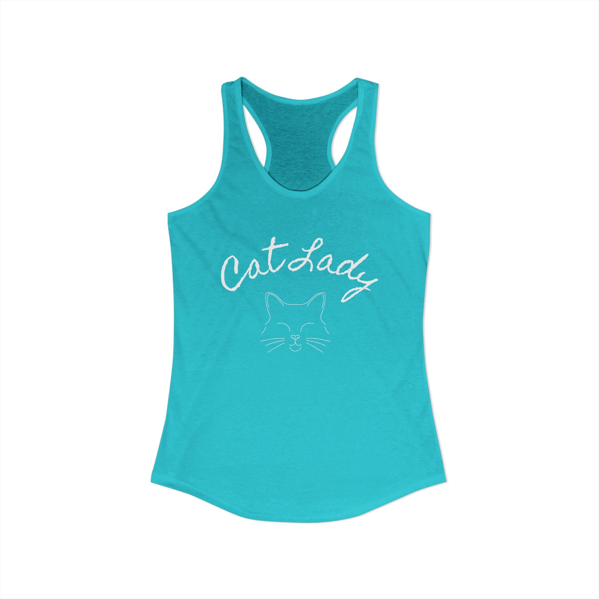 Cat Lady  In white font Women's Ideal Racerback Tank