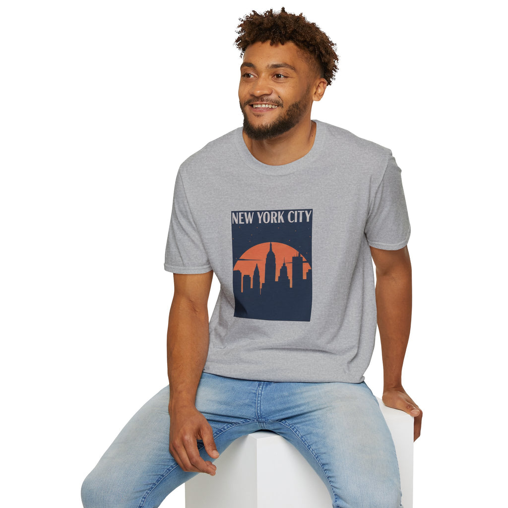 New York City Skyline T-Shirt — Retro Sunset NYC Graphic Tee