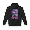 Hoodie - 'Petty Cotton' Neon Cyberpunk Dragon Graphic Hoodie (back logo)